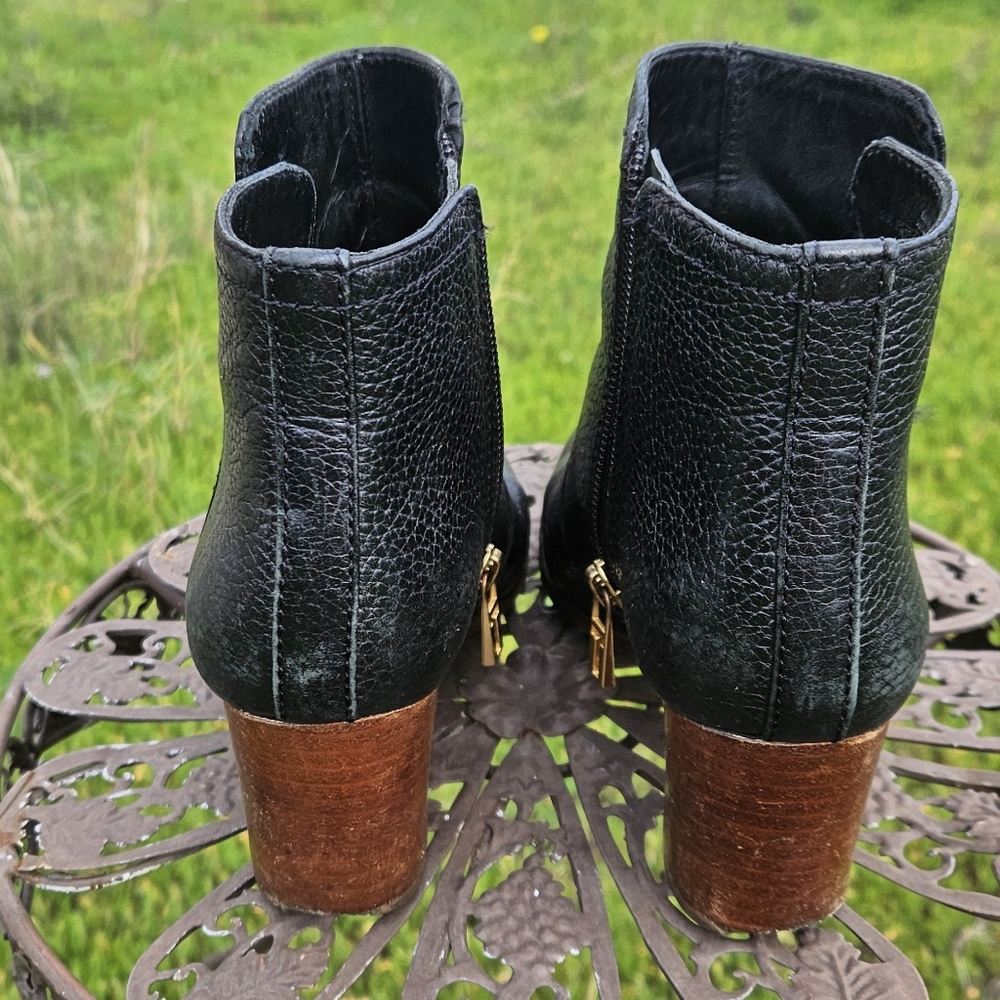 Tory Burch Black Leather Ankle Boots - Picture 3 of 7